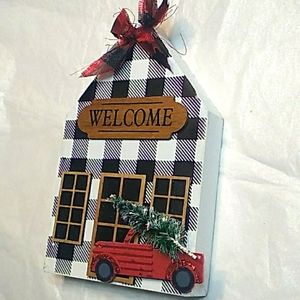 Red truck Christmas decor